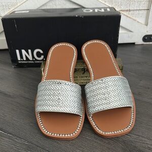 INC International Concepts Women's Silver Embellished Sandals
